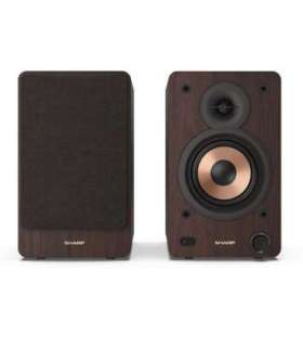 Sharp CP-SS30 Bookshelf Speakers, Brown Sharp Speakers CP-SS30(BR) Bookshelf 60 W Bluetooth Brown Wireless