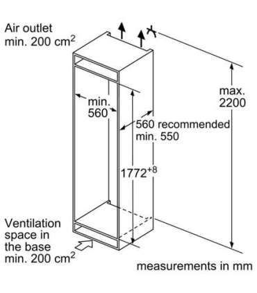 Bosch Refrigerator KIN86NSE0 Energy efficiency class E Built-in Combi Height 177.2 cm No Frost system |