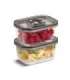 Caso Glass Vacuum Containers with Plastic Lid (2 pcs) VacuBoxx Eco-Duo S Transparent