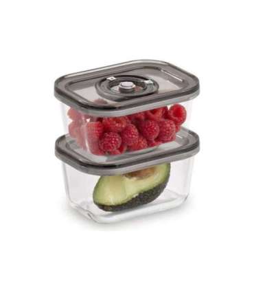 Caso Glass Vacuum Containers with Plastic Lid (2 pcs) VacuBoxx Eco-Duo S Transparent