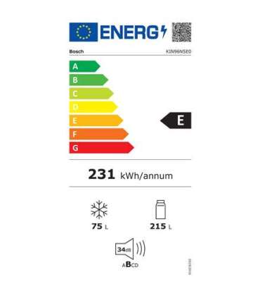 Bosch Refrigerator KIN96NSE0 Series 2 Energy efficiency class E Built-in Combi Height 193.5 cm No Frost