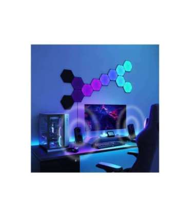 Nanoleaf|Shapes Black Hexagons Starter Kit (9 panels)|42 W|WiFi