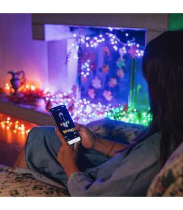 Twinkly|Strings Smart LED Lights 100 RGB (Multicolor), 8m, Black wire|RGB – 16M+ colors