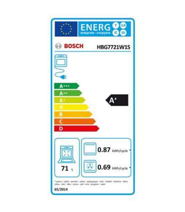 Bosch Oven HBG7721W1S 71 L Electric Pyrolysis Touch control Height 59.5 cm Width 59.4 cm White