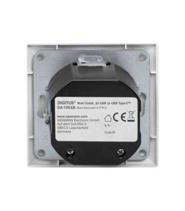 Digitus Socket with USB A & USB-C Ports, flush mounted