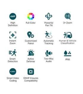 TP-LINK Network surveillance camera VIGI C540V 36 month(s) PTZ 4 MP 4-12mm/F1.6 Power over Ethernet (PoE)