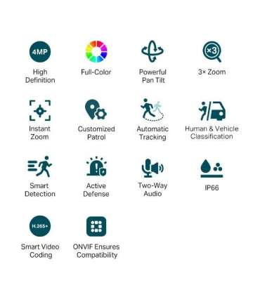 TP-LINK Network surveillance camera VIGI C540V 36 month(s) PTZ 4 MP 4-12mm/F1.6 Power over Ethernet (PoE)