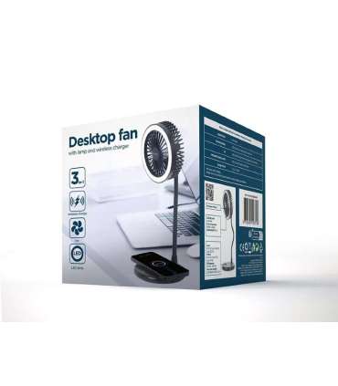 Gembird TA-WPC10-LEDFAN-01 Desktop Fan With Lamp And Wireless Charger N/A Phone or tablet with built-in Qi