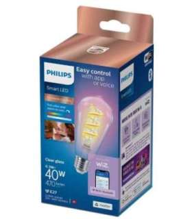 Philips Smart WiFi Filament Clear ST64 RGB E27 6.3 W Full colour