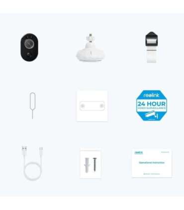 Reolink Smart Standalone Wire-Free Camera Argus Series B350 Bullet 8 MP Fixed IP65 H.265 Micro SD, Max.