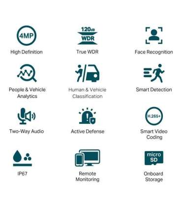 TP-LINK Outdoor ColorPro Night Vision Network Camera VIGI C340S(4mm) 36 month(s) Bullet 4 MP Fixed Power