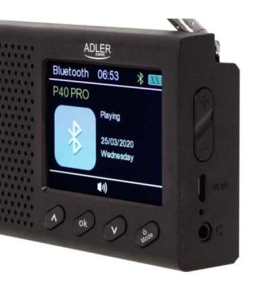 Adler FM Travel Radio AD 1198 Alarm function Black