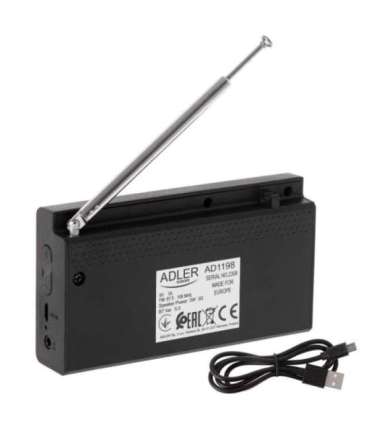 Adler FM Travel Radio AD 1198 Alarm function Black
