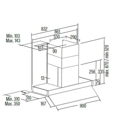 CATA Hood RENOVA PURE AIR MNV90 GWH Canopy Width 90 cm Mechanical control LED Stainless steel