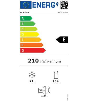 Gorenje Refrigerator RK416EPS4 Energy efficiency class E Free standing Combi Height 161.3 cm Fridge net