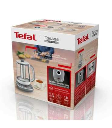 TEFAL Tastea Kettle BJ551B10 Tea Kettle 1400 W 1.5 L Glass 360° rotational base Grey/White
