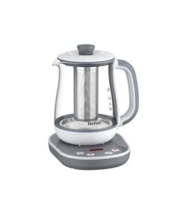 TEFAL Tastea Kettle BJ551B10 Tea Kettle 1400 W 1.5 L Glass 360° rotational base Grey/White