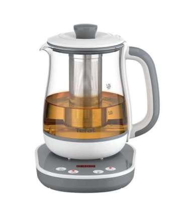 TEFAL Tastea Kettle BJ551B10 Tea Kettle 1400 W 1.5 L Glass 360° rotational base Grey/White