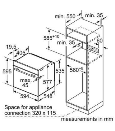 Bosch Oven HBG7721B1 71 L Electric Pyrolysis Touch Height 59.5 cm Width 59.4 cm Black