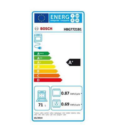 Bosch Oven HBG7721B1 71 L Electric Pyrolysis Touch Height 59.5 cm Width 59.4 cm Black
