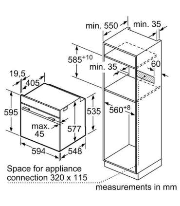 Bosch Oven HBG7221B1 71 L Electric Hydrolytic Touch Height 59.5 cm Width 59.4 cm Black