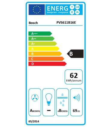 Bosch PVS611B16E Induction hob with integrated ventilation system 60 cm Number of burners/cooking zones 4 B |