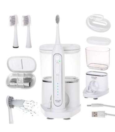 Adler 2-in-1 Water Flossing Sonic Brush AD 2180w Rechargeable For adults Number of brush heads included 2 |