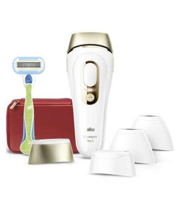 Braun Silk-expert Pro 5 IPL Epilator PL5382 Bulb lifetime (flashes) 400.000 Number of power levels 3 White/Gold