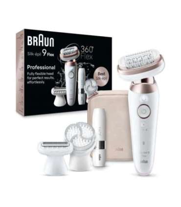 Braun Epilator SES9-360 Silk épil 9 Flex 3D Operating time (max) 50 min Number of power levels 1 Wet & Dry |