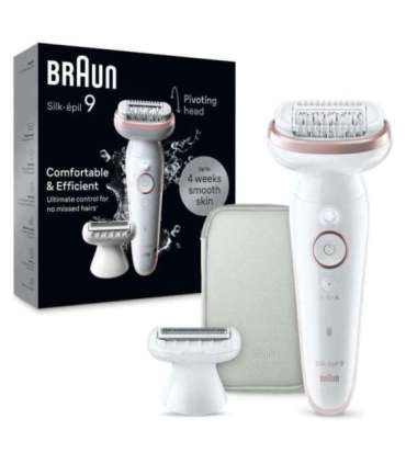 Braun Epilator SES9-030 Silk épil 9 Operating time (max) 50 min Number of power levels 2 Wet & Dry White/Rose
