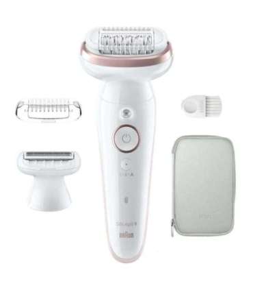 Braun Epilator SES9-030 Silk épil 9 Operating time (max) 50 min Number of power levels 2 Wet & Dry White/Rose