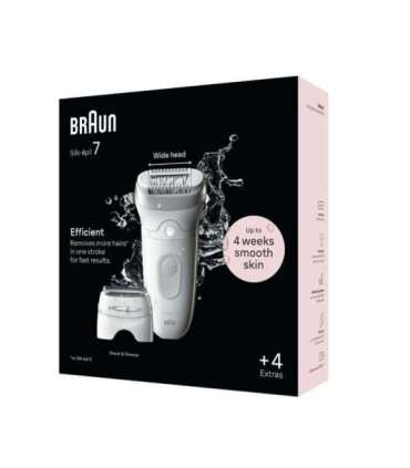 Braun Epilator SE7-041 Silk épil 7 Number of power levels 2 Wet & Dry White/Silver