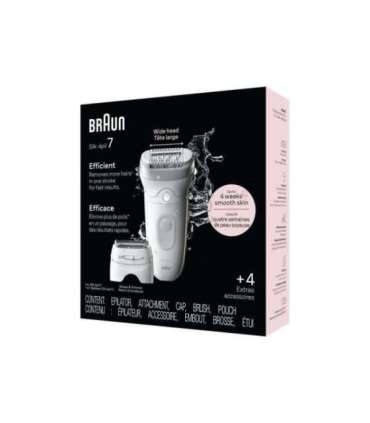 Braun Epilator SE7-041 Silk épil 7 Number of power levels 2 Wet & Dry White/Silver