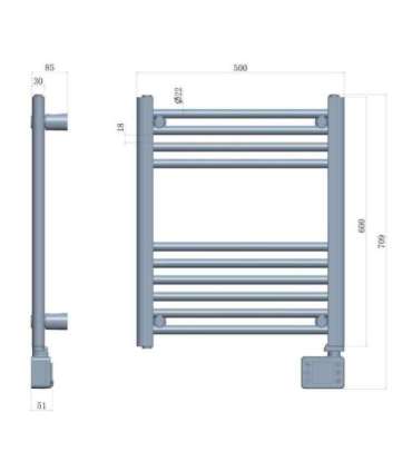 Adler LED Electric Bathroom Radiator AD 7823 Radiator 400 W White IP24