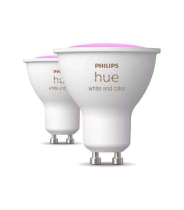 Philips Hue Smart Spotlight, 2pcs pack GU10 4.2 W Warm to cool white and color