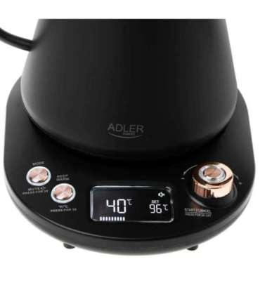 Adler Kettle AD 1349 Electric 1100 W 1 L Stainless steel 360° rotational base Black/Gold