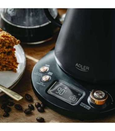 Adler Kettle AD 1349 Electric 1100 W 1 L Stainless steel 360° rotational base Black/Gold