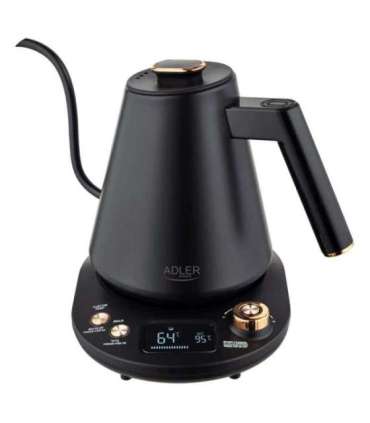 Adler Kettle AD 1349 Electric 1100 W 1 L Stainless steel 360° rotational base Black/Gold