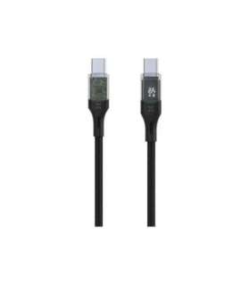 Fixed Cable USB-C/USB-C with display, PD support, 2m, USB 2.0, 100W FIXDD-CC2-BK