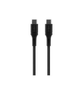 Fixed Liquid Silicone Cable USB-C/USB-C, 2m, 60W FIXDLS-CC2-BK