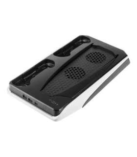 Fixed Multifunctional Station for PlayStation 5 with Cooling and Charging for two DualSense Controllers FIXPS5-MCS-BW