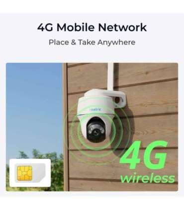 Reolink 4G Security Camera with Smart Detection and Solar Panel, 3W Go Series G430 PT 4 MP Fixed lens IP64 |