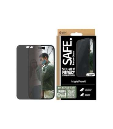 PanzerGlass Screen protector Apple iPhone 16 Glass Black Ultra-Wide Fit