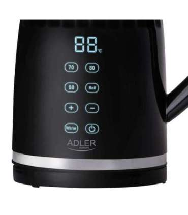 Adler Kettle with LED display AD 1350 Electric 2200 W 1.7 L Stainless Steel 360° rotational base Black