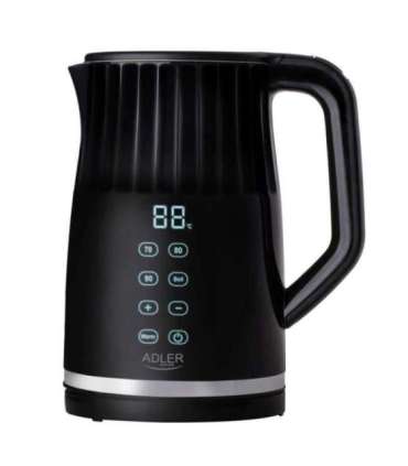 Adler Kettle with LED display AD 1350 Electric 2200 W 1.7 L Stainless Steel 360° rotational base Black