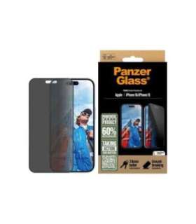 PanzerGlass Screen protector Apple iPhone 16/iPhone 15 Glass Black Ultra-Wide Fit
