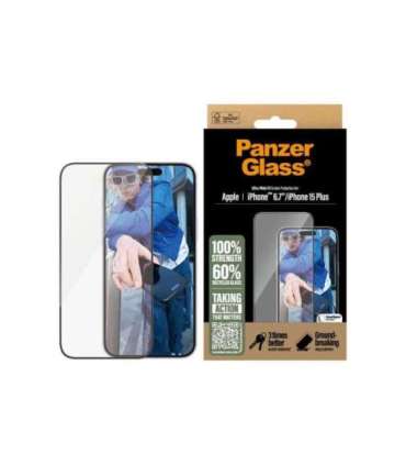 PanzerGlass Screen protector Apple iPhone 16 Plus/iPhone 15 Plus Glass Transparent Ultra-Wide Fit