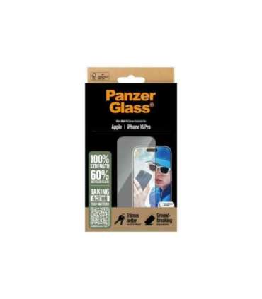 PanzerGlass Screen protector Apple iPhone 16 Pro Glass Transparent Ultra-Wide Fit