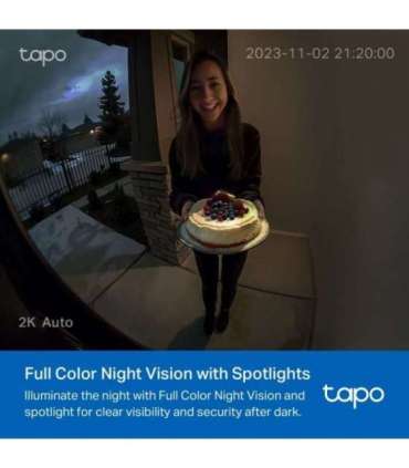 TP-LINK Video Doorbell Camera Tapo D210 3 MP 1.18mm/F1.8 IP65 H.264 Micro SD, Max. 512