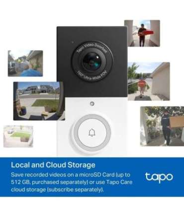 TP-LINK Video Doorbell Camera Tapo D210 3 MP 1.18mm/F1.8 IP65 H.264 Micro SD, Max. 512